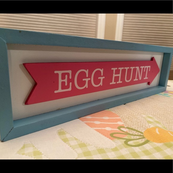 Easter Egg Hunt Sign, Blue & Pink Arrow Egg Hunt Decor Sign, Tabletop or Wall - Picture 8 of 12